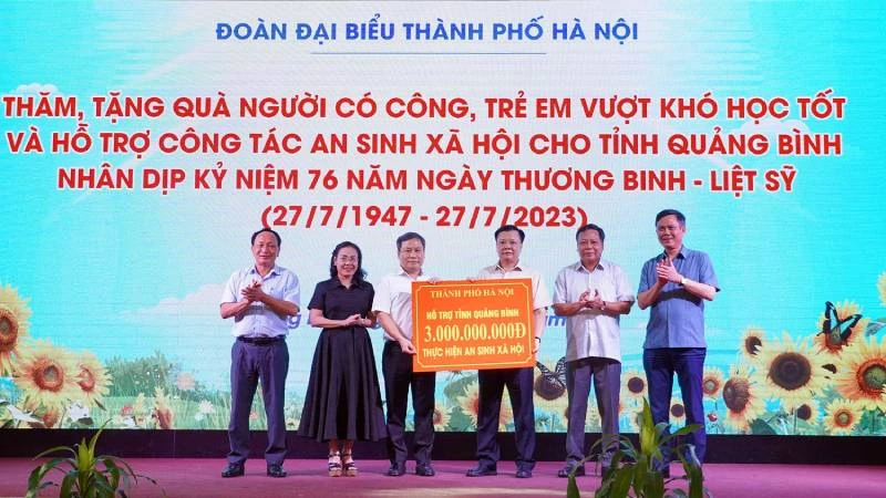 Quảng Bình phân bổ 3 tỷ đồng do Hà Nội hỗ trợ để thực hiện công tác an sinh xã hội