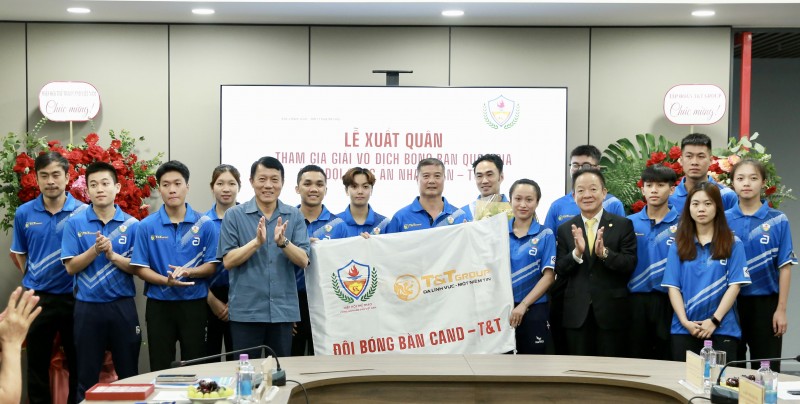 Đội bóng bàn CAND – T&T làm lễ xuất quân chuẩn bị tham dự Giải bóng bàn Vô địch Quốc gia 2024.