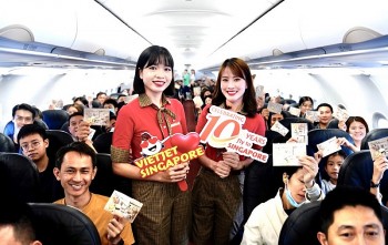 Mừng kỷ niệm “chuyến bay nụ cười” đến Singapore, Vietjet tặng 10.000 vé bay chỉ từ 0 đồng