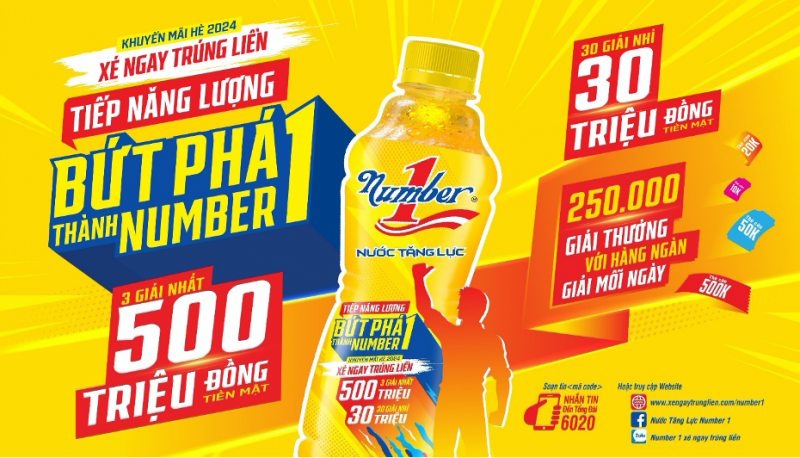 Chương trình Xé ngay trúng liền 2024 – Number 1 “Tiếp năng lượng bứt phá thành Number 1” bắt đầu từ 00:00 ngày 20/05/2024 đến 23:59 ngày 18/07/2024.