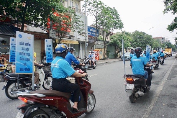 BHXH Hà Nội triển khai nhiều hình thức tuyên truyền khác nhau để thu hút người tham gia (Ảnh: T.L).