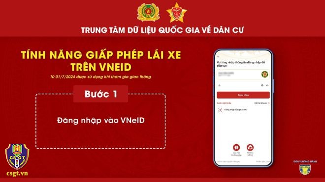 Từ 1/7 kiểm soát giấy tờ xe và người điều khiển qua VNeID có giá trị như kiểm tra trực tiếp