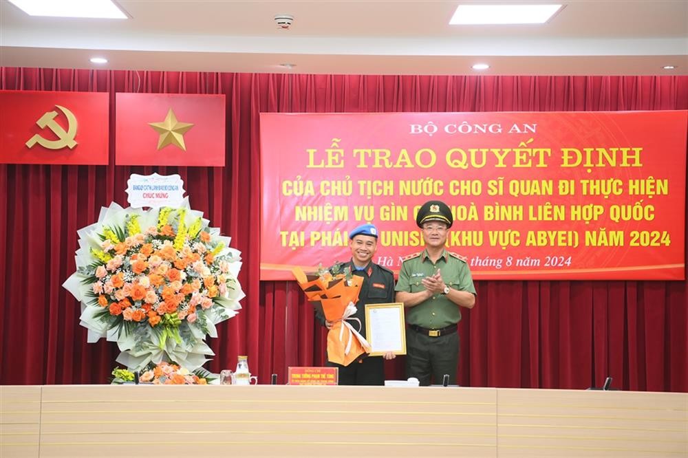 Trung tá Trịnh Xuân Hiển tới Abyei thực hiện nhiệm vụ gìn giữ hòa bình