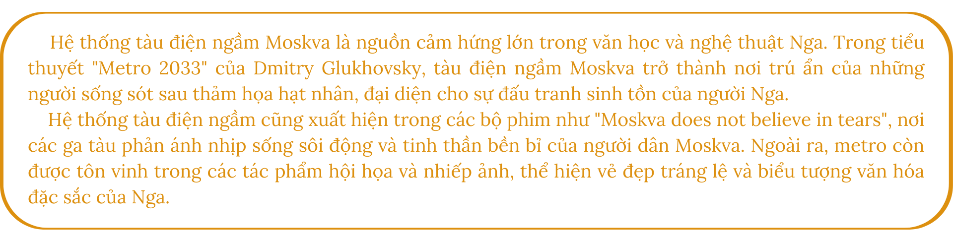 Tàu điện ngầm Moskva: kỳ quan nghệ thuật dưới lòng đất