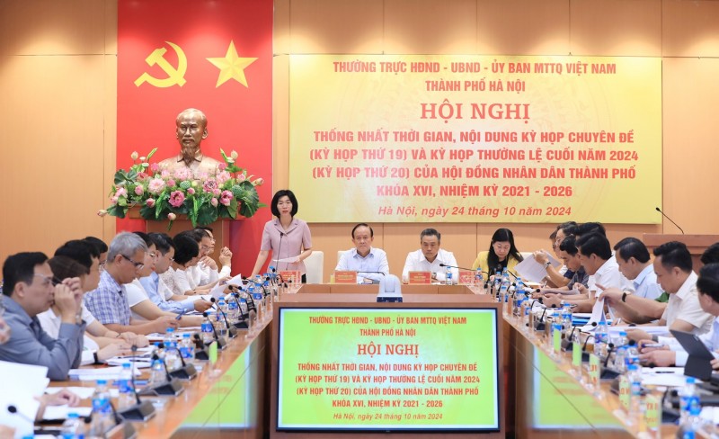 Hội nghị thống nhất nội dung kỳ họp chuyên đề (kỳ họp thứ 19) và kỳ họp thường lệ cuối năm 2024 (kỳ họp thứ 20) (Ảnh: T./L). Hội nghị thống nhất nội dung kỳ họp chuyên đề (kỳ họp thứ 19) và kỳ họp thường lệ cuối năm 2024 (kỳ họp thứ 20) (Ảnh: T./L).