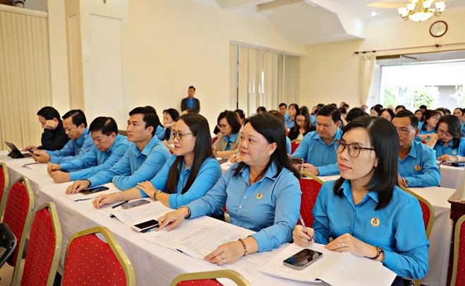 Cán bộ công đoàn dự tập huấn về công tác đối ngoại Công đoàn Việt Nam năm 2024 (Ảnh: T.L). Cán bộ công đoàn dự tập huấn về công tác đối ngoại Công đoàn Việt Nam năm 2024 (Ảnh: T.L).