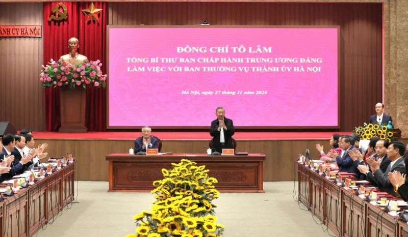 Tổng Bí thư Tô Lâm chủ trì buổi làm việc (Ảnh: T.L).