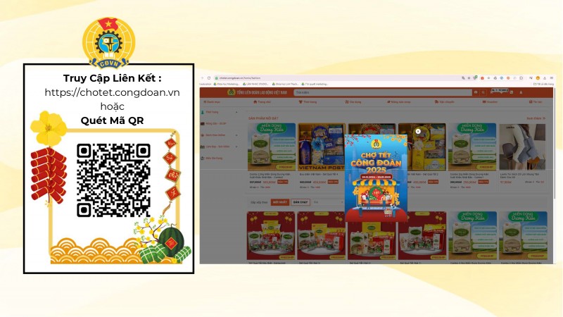 Từ 20/12: Người lao động được hỗ trợ gì khi tham gia Chợ Tết Công đoàn 2025 trực tuyến?