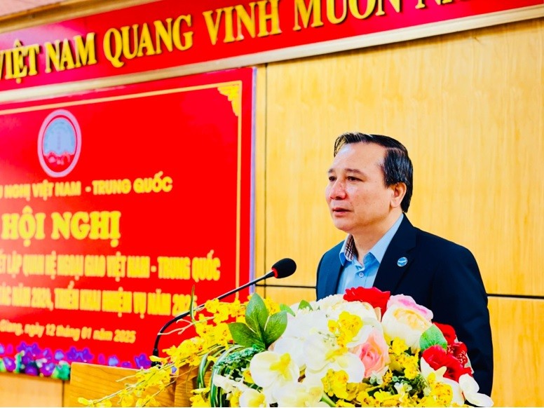 Nguyễn Đức Trọng, Phó Chủ tịch Thường trực - Tổng Thư ký Liên hiệp Các tổ chức hữu nghị tỉnh phát biểu tại buổi gặp mặt kỷ niệm