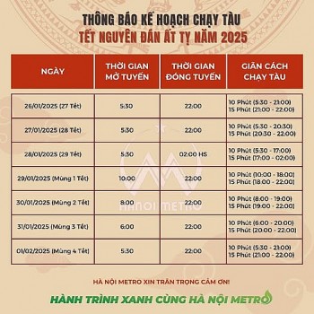Hà Nội: Metro chạy xuyên giao thừa, xe vào nội đô theo 6 hướng dịp Tết Ất Tỵ 2025