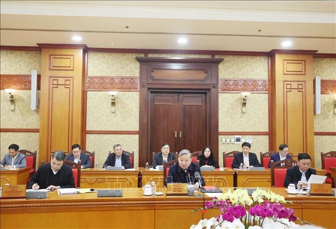 Tổng Bí thư Tô Lâm chủ trì Hội nghị của Ban Bí thư đánh giá công tác tổ chức Tết Ất Tỵ
