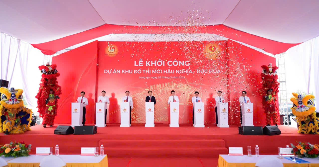 Dự án Khu đô thị mới Hậu Nghĩa – Đức Hòa (Vinhomes Green City) tại Hậu Nghĩa, Đức Hòa, Long An chính thức khởi công sáng ngày 26/03/2025