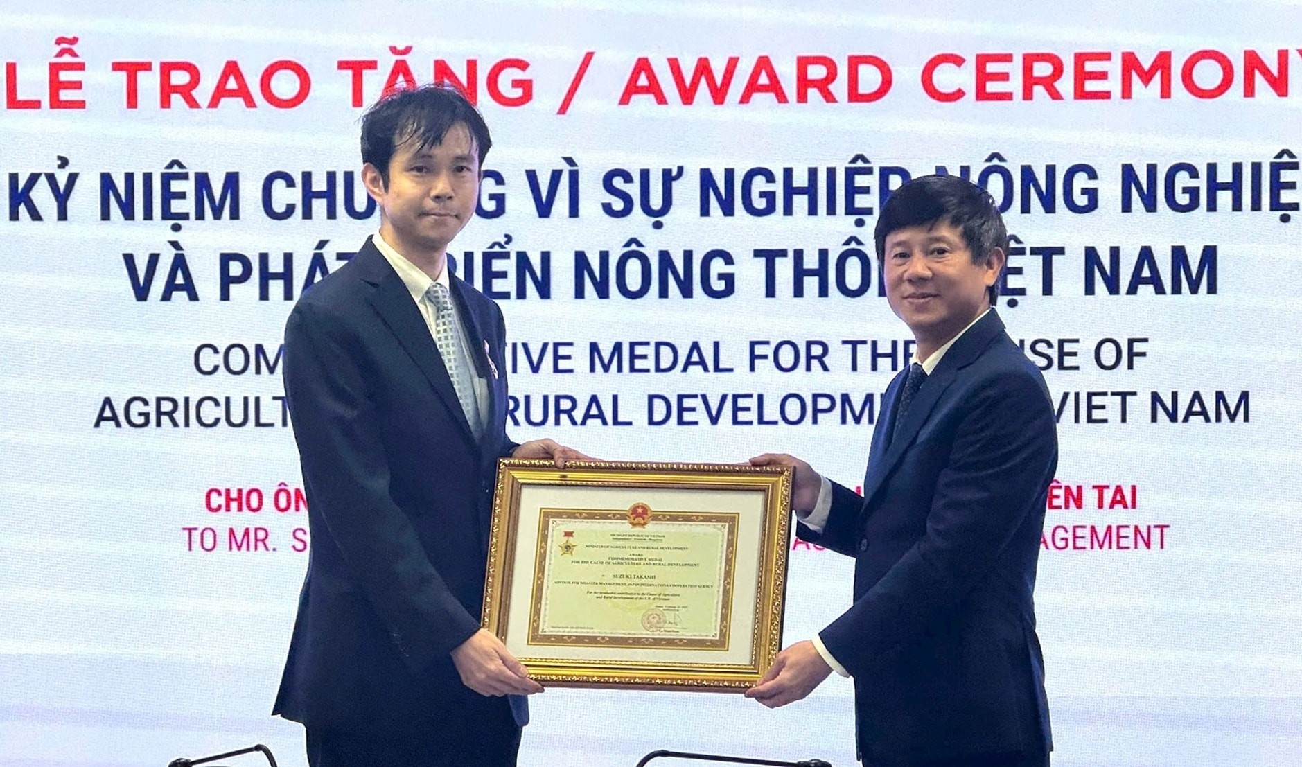 Ghi nhận đóng góp của cố vấn JICA cho công tác phòng chống thiên tai tại Việt Nam