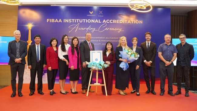 Trường Đại học do tỷ phú Phạm Nhật Vượng sáng lập đạt 100% tiêu chí kiểm định quốc tế FIBAA
