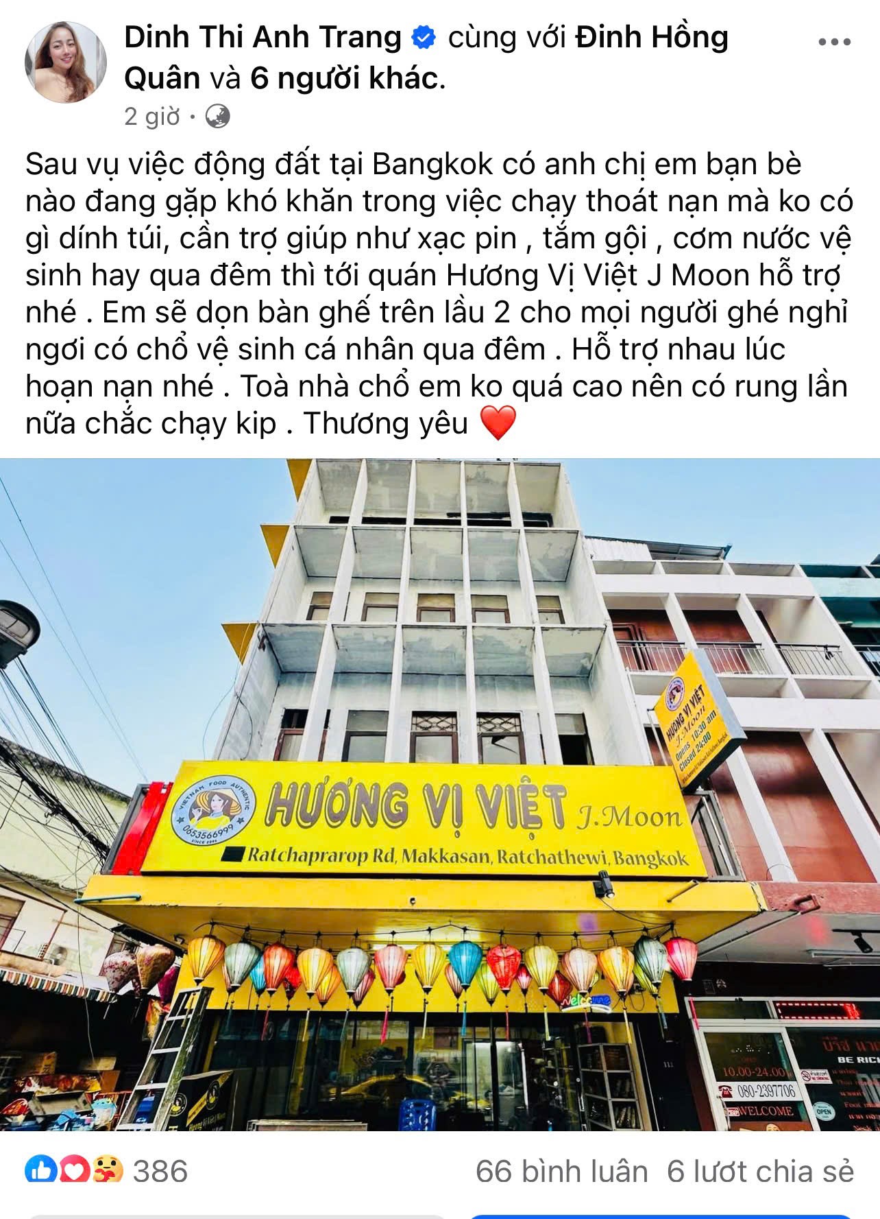 Người Việt tại Thái Lan hỏi thăm, động viên sau sau dư trấn động đất