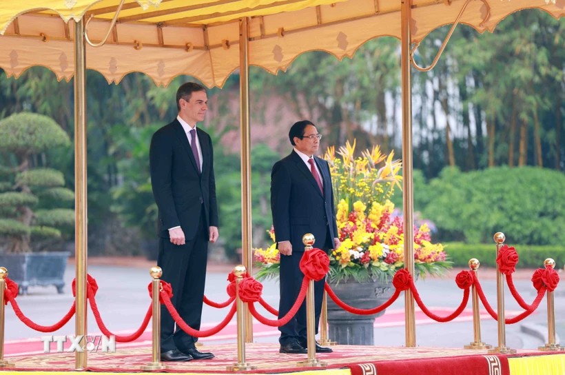 Lễ đón Thủ tướng Tây Ban Nha Pedro Sanchez thăm chính thức Việt Nam
