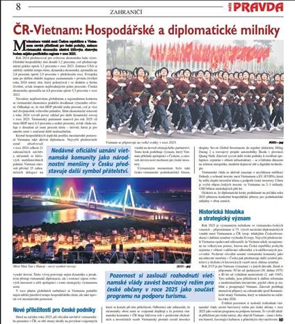 Báo Séc đánh giá cao cơ hội thúc đẩy hợp tác kinh tế với Việt Nam