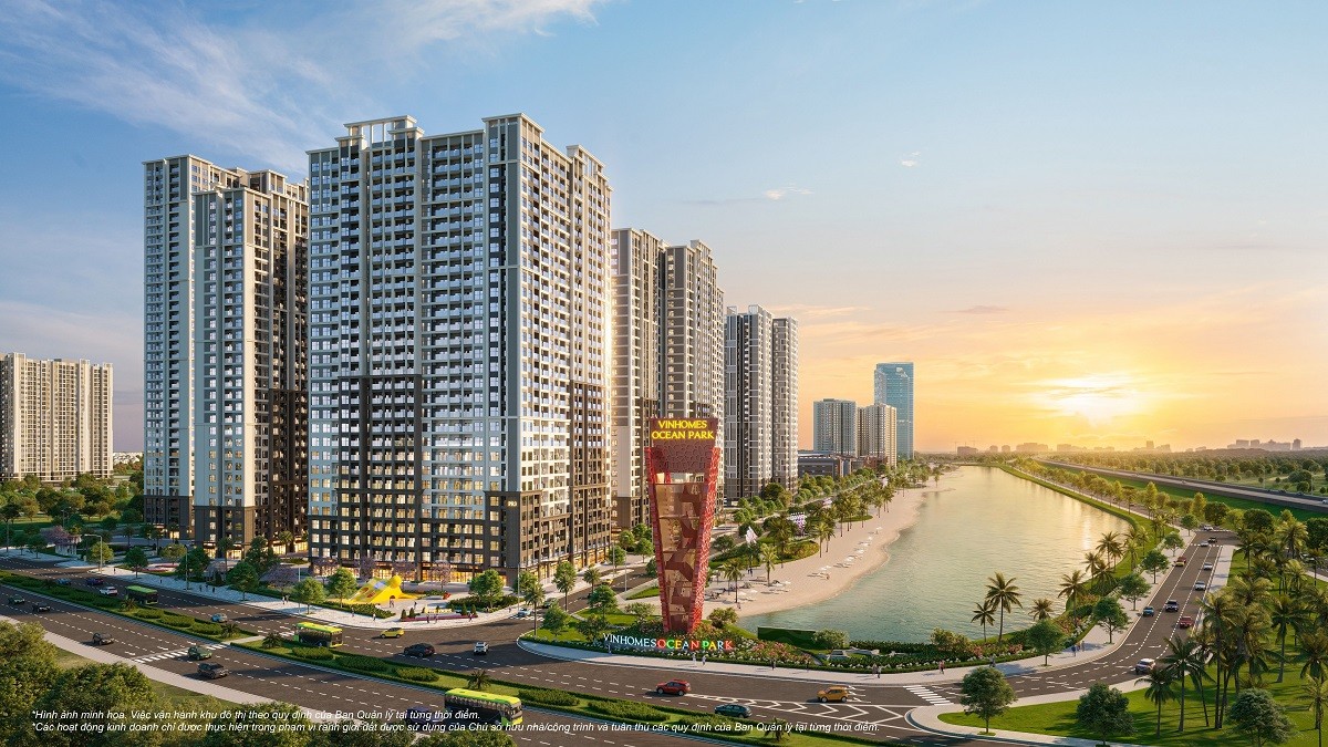 Toà tháp The Royce nằm ngay biểu tượng San Hô Đỏ dẫn vào Vinhomes Ocean Park