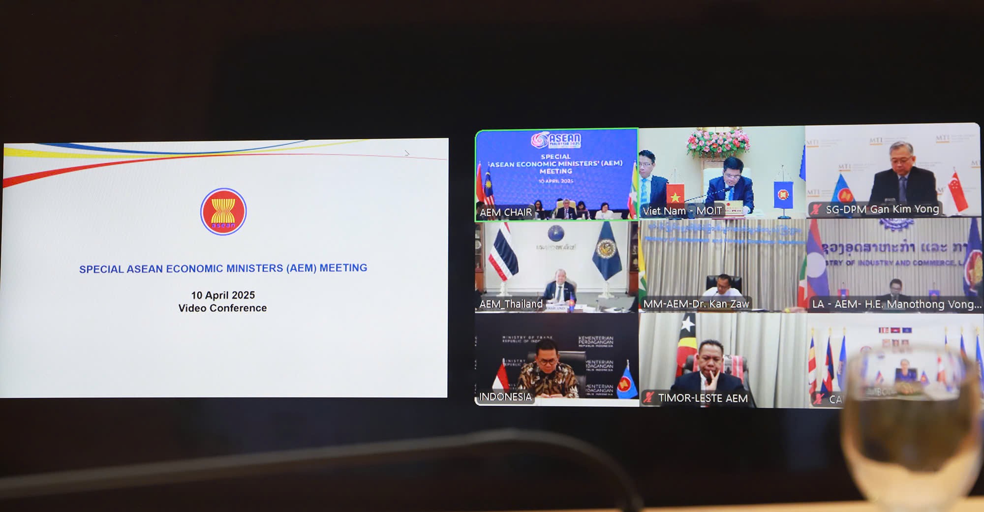 Hội nghị Bộ trưởng Kinh tế ASEAN đặc biệt về chính sách thuế quan của Hoa Kỳ đã được tổ chức theo hình thức trực tuyến
