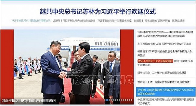 Truyền thông Trung Quốc đưa tin đậm nét về chuyến thăm của Tổng Bí thư, Chủ tịch Tập Cận Bình tới Việt Nam