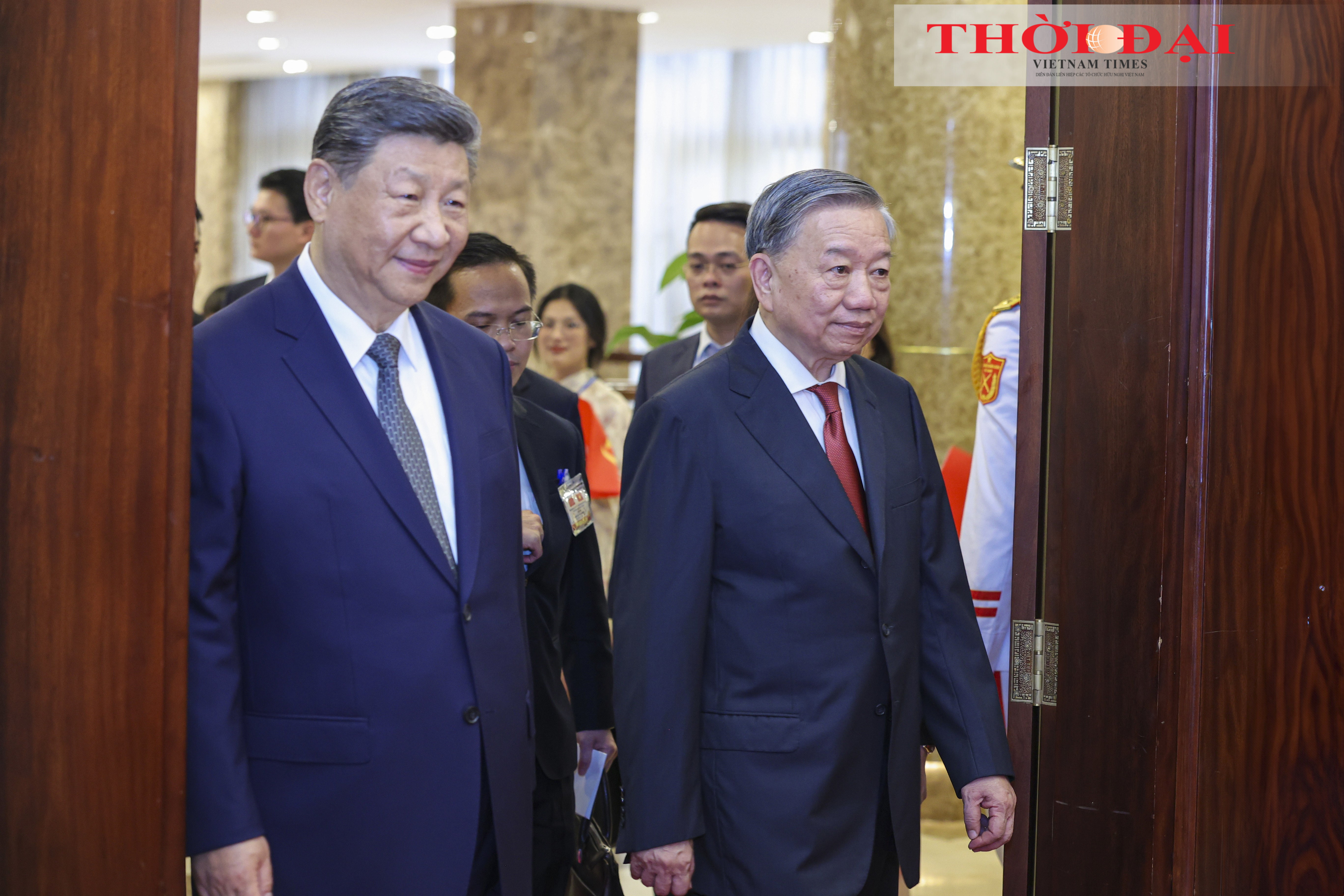 Tổng Bí thư Tô Lâm và Tổng Bí thư, Chủ tịch Trung Quốc Tập Cận Bình dự Gặp gỡ hữu nghị nhân dân Việt Nam - Trung Quốc. (Ảnh: Đinh Hòa)