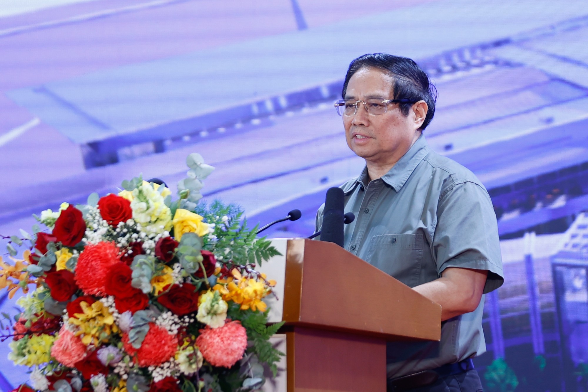 Thủ tướng Phạm Minh Chính phát biểu tại buổi lễ. (Ảnh: Báo Chính phủ)