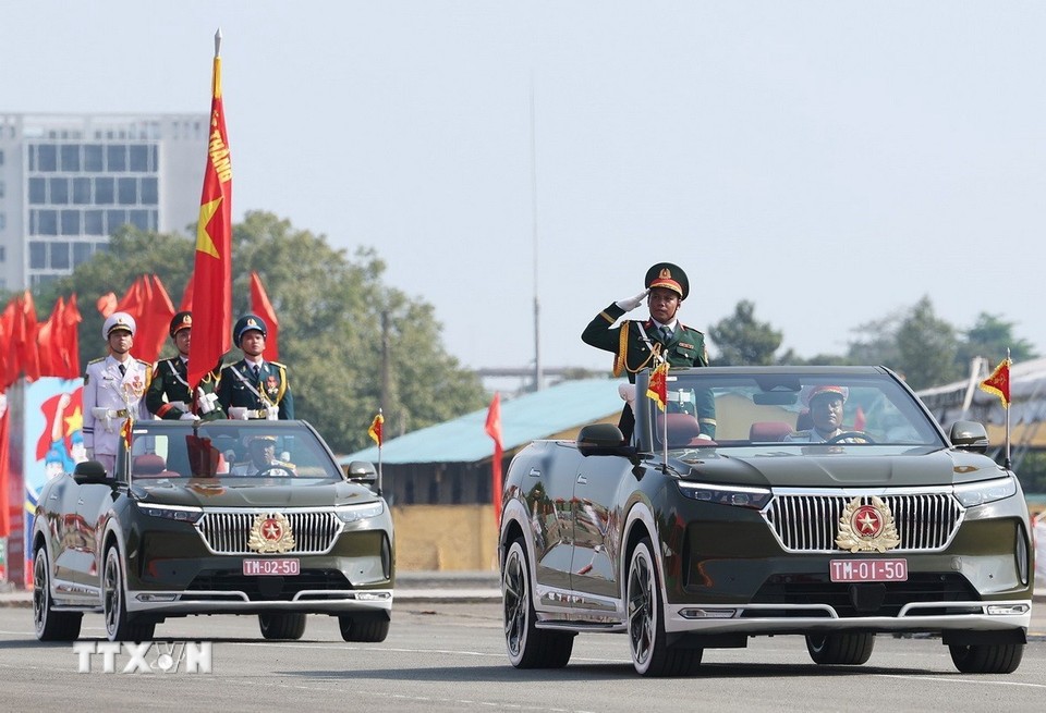 Lực lượng quân đội tham gia hợp luyện diễu binh, diễu hành tại Biên Hòa, Đồng Nai.