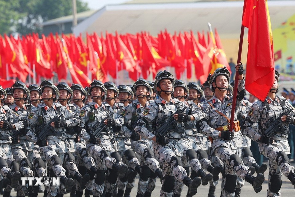 Lực lượng quân đội tham gia hợp luyện diễu binh, diễu hành tại Biên Hòa, Đồng Nai.