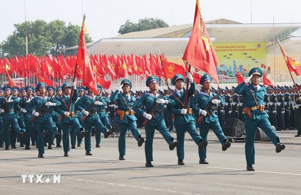 Lực lượng quân đội tham gia hợp luyện diễu binh, diễu hành tại Biên Hòa, Đồng Nai.