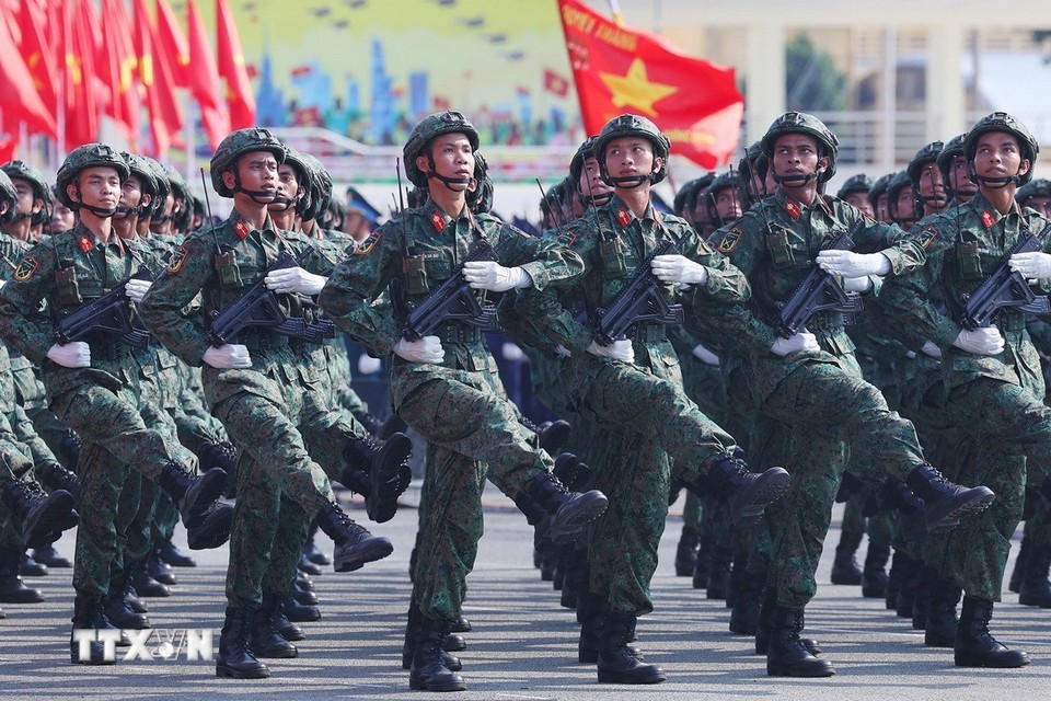 Lực lượng quân đội tham gia hợp luyện diễu binh, diễu hành tại Biên Hòa, Đồng Nai.