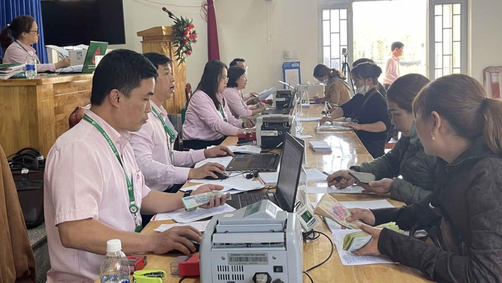 Một phòng giao dịch của Ngân hàng Chính sách xã hội ở Đắk Nông. (Ảnh: VOV.VN)