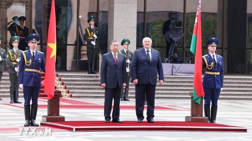 Lễ đón Tổng Bí thư Tô Lâm thăm cấp Nhà nước Cộng hòa Belarus