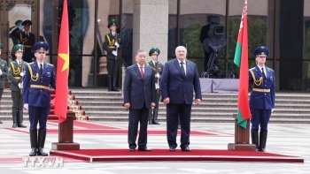 Lễ đón Tổng Bí thư Tô Lâm thăm cấp Nhà nước Cộng hòa Belarus