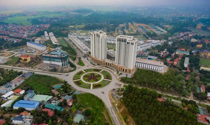 Một góc Vĩnh Yên (trung tâm hành chính của Vĩnh Phúc) nhìn từ trên cao
