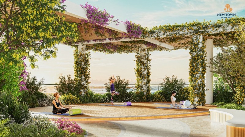 Không gian sống tại Newtown Diamond phù hợp với nhu cầu nghỉ dưỡng và chăm sóc sức khoẻ của chủ nhân thành đạt