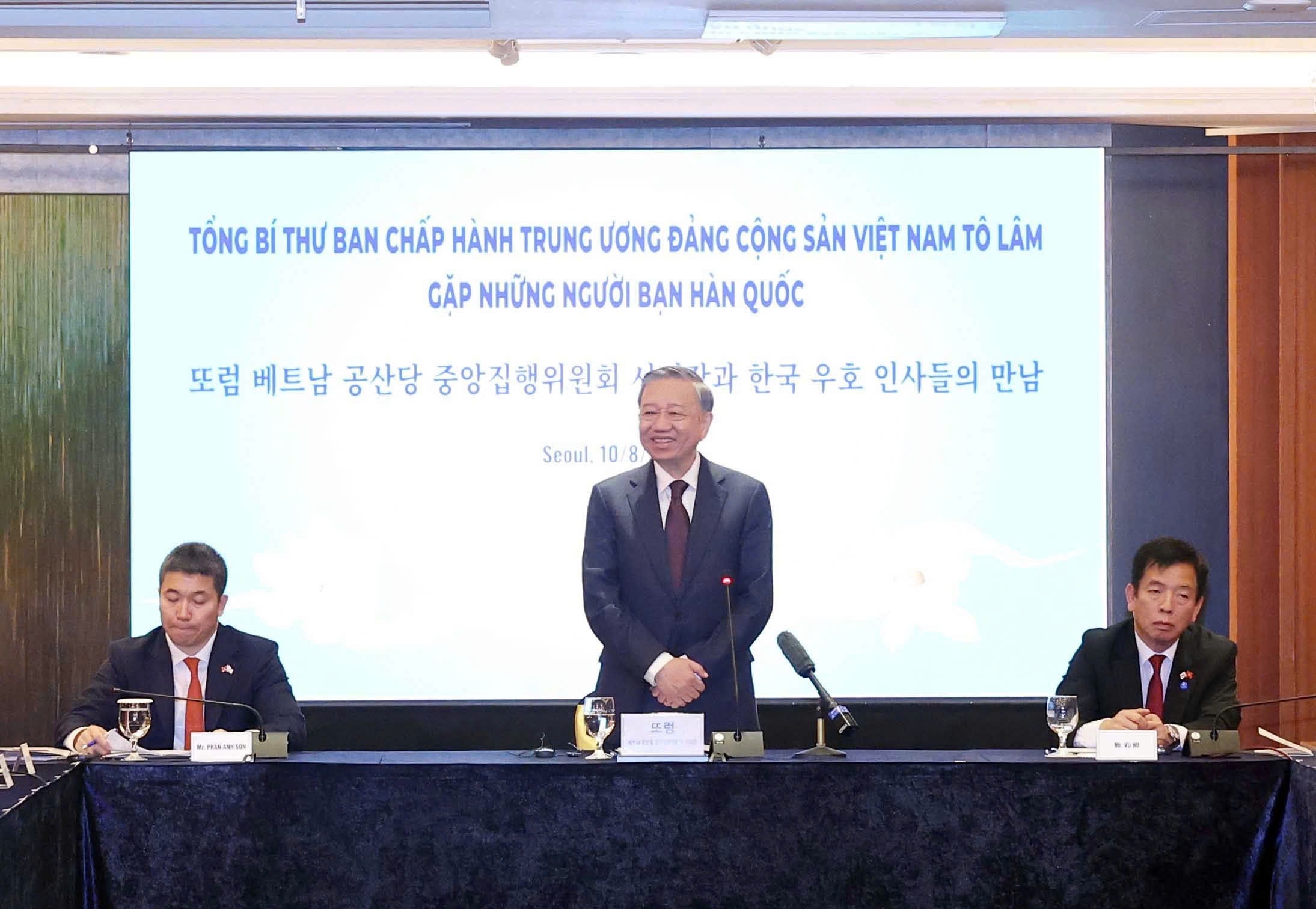 Tổng Bí thư Tô Lâm gặp những người bạn Hàn Quốc Tổng Bí thư Tô Lâm gặp những người bạn Hàn Quốc