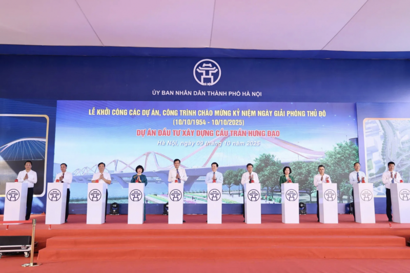 Khởi công 2 cầu lớn qua sông Hồng, chào mừng kỷ niệm 71 năm Ngày Giải phóng Thủ đô