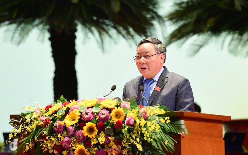 Phó Bí thư Thường trực Thành ủy Hà Nội Nguyễn Văn Phong trình bày báo cáo tại Đại hội. (Ảnh: T.L) Phó Bí thư Thường trực Thành ủy Hà Nội Nguyễn Văn Phong trình bày báo cáo tại Đại hội. (Ảnh: T.L)