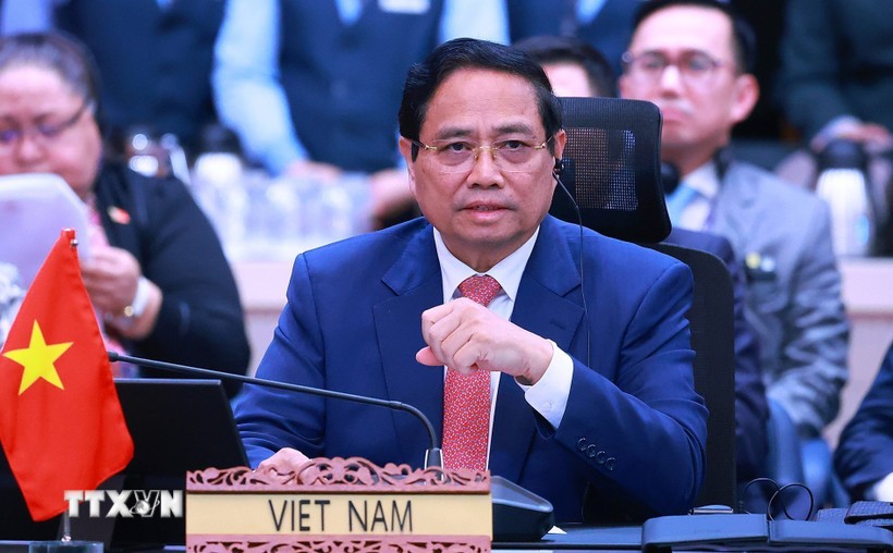 Thủ tướng Phạm Minh Chính tham dự và phát biểu tại Hội nghị Cấp cao ASEAN-Trung Quốc lần thứ 28. (Ảnh: Dương Giang/TTXVN) Thủ tướng Phạm Minh Chính tham dự và phát biểu tại Hội nghị Cấp cao ASEAN-Trung Quốc lần thứ 28. (Ảnh: Dương Giang/TTXVN)