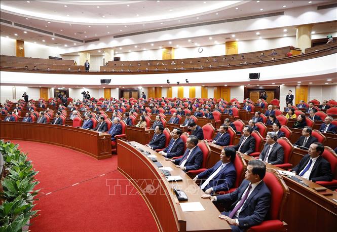 Bế mạc Hội nghị lần thứ 14 Ban Chấp hành Trung ương Đảng khóa XIII Chú thích ảnh