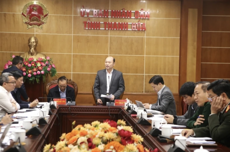 Đồng chí Cao Văn Cường, Tỉnh ủy viên, Phó Chủ tịch UBND tỉnh tiếp và làm việc với đoàn công tác của Bộ Nông nghiệp và Môi trường. (Ảnh: Báo Thanh Hoá)