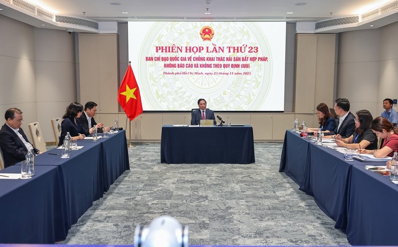 Thủ tướng Phạm Minh Chính chủ trì phiên họp trực tuyến lần thứ 23 của Ban Chỉ đạo quốc gia về chống khai thác IUU - Ảnh: VGP/Nhật Bắc Thủ tướng Phạm Minh Chính chủ trì phiên họp trực tuyến lần thứ 23 của Ban Chỉ đạo quốc gia về chống khai thác IUU - Ảnh: VGP/Nhật Bắc