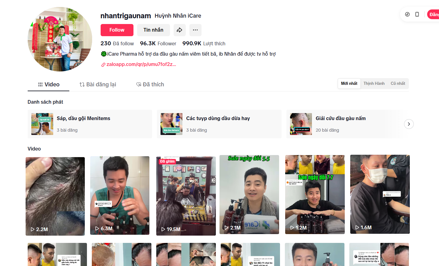 KOC viral với nhiều video về dầu gội Antisol