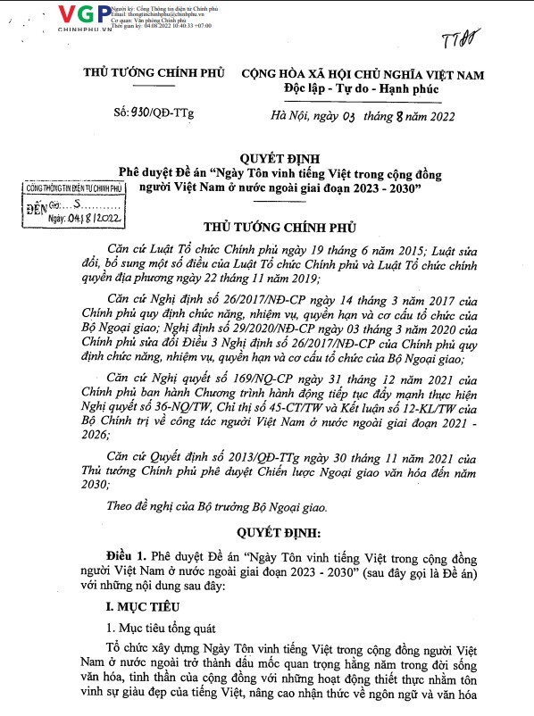 Kết hợp đồng bộ, quyết tâm cao độ để tiếng Việt lan tỏa và bền vững