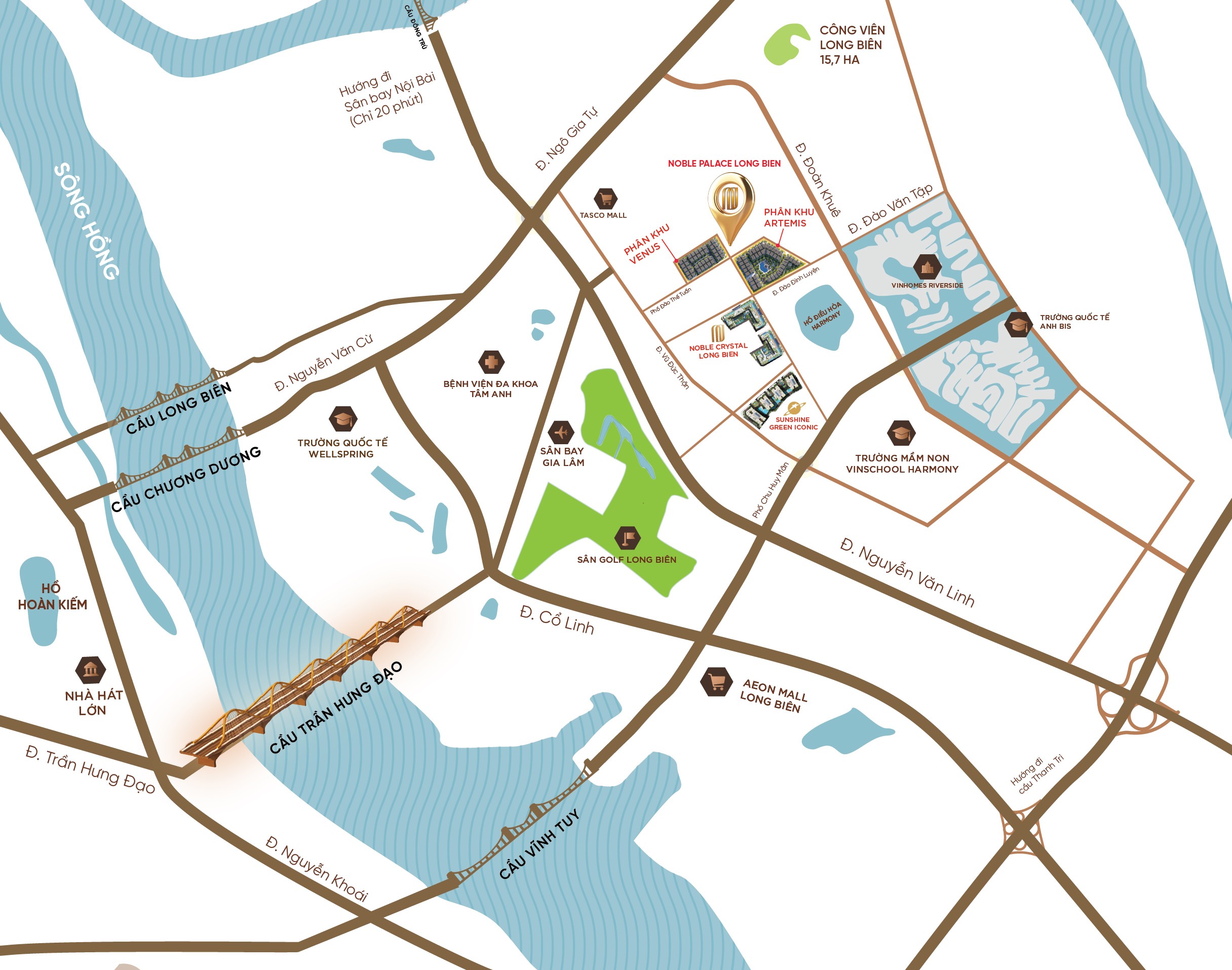 Noble Palace Long Bien sở hữu kết nối thuận lợi bậc nhất tại khu vực phía Đông Hà Nội: Chỉ mất khoảng 10 phút để di chuyển đến trung tâm hồ Hoàn Kiếm sau khi kết nối cầu Trần Hưng Đạo Noble Palace Long Bien sở hữu kết nối thuận lợi bậc nhất tại khu vực phía Đông Hà Nội: Chỉ mất khoảng 10 phút để di chuyển đến trung tâm hồ Hoàn Kiếm sau khi kết nối cầu Trần Hưng Đạo