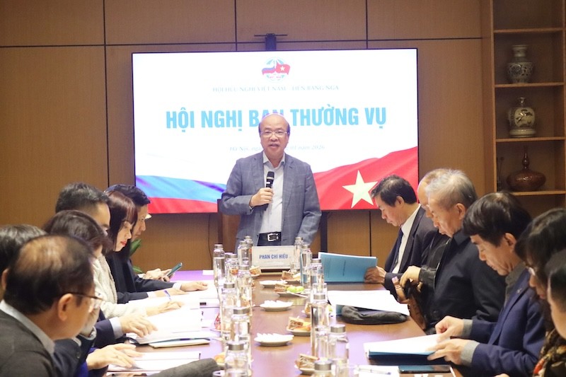 Thứ trưởng Bộ Tư pháp Phan Chí Hiếu, Chủ tịch Trung ương Hội hữu nghị Việt Nam - Liên bang Nga (Hội) đã chủ trì Hội nghị Ban Thường vụ Hội