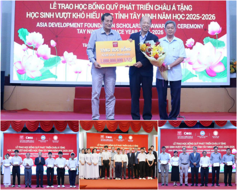 ADF trao 330 suất học bổng cho các em học sinh có hoàn cảnh khó khăn ở Tây Ninh