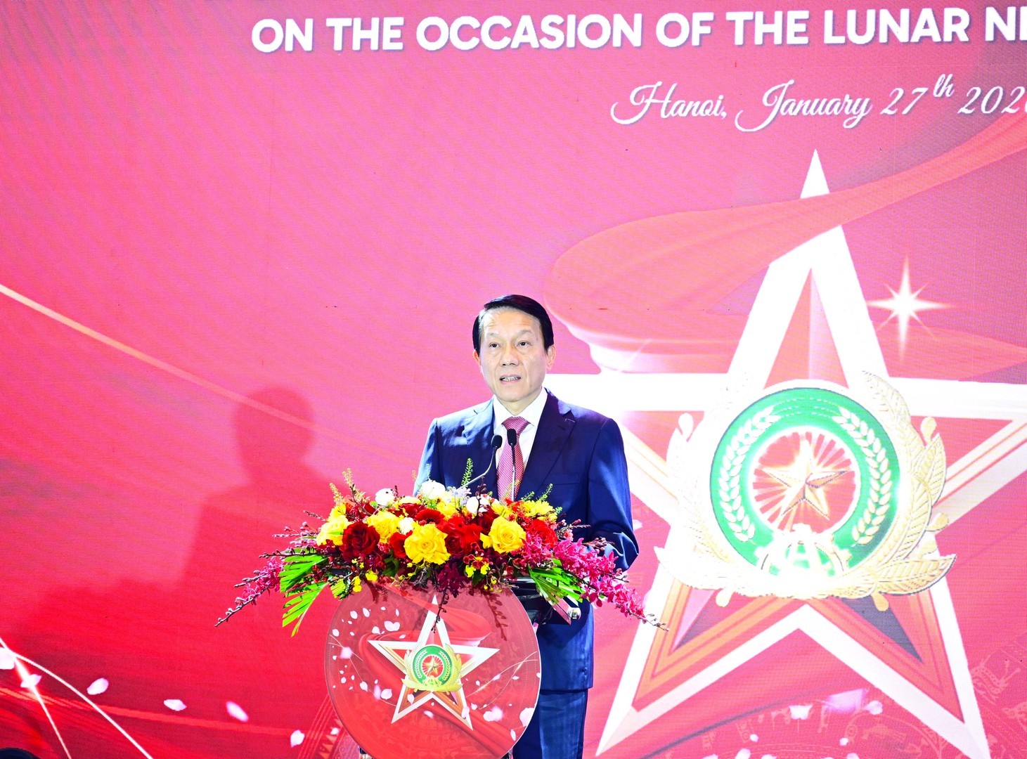 Bộ trưởng Lương Tam Quang phát biểu tại buổi gặp mặt. (Ảnh: Bộ Công an)