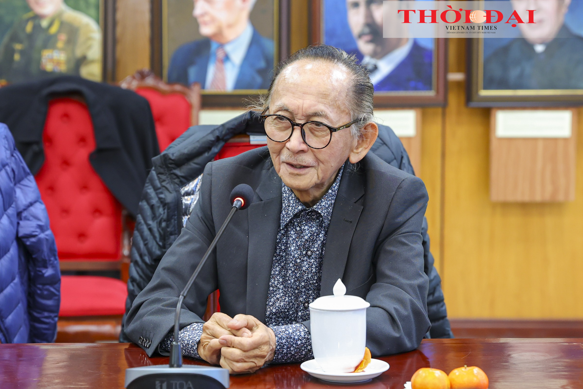 GS.TS Đặng Trung Phước, Chủ tịch Hiệp hội Canada - Việt Nam, phát biểu tại cuộc Gặp mặt. (Ảnh: Đinh Hòa)