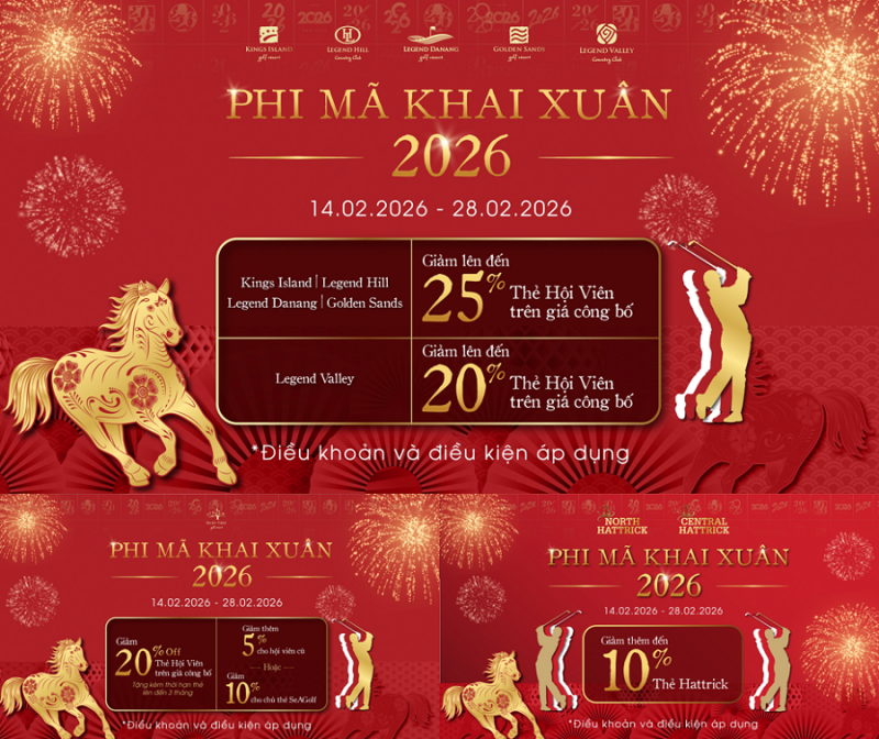 Đón xuân Bính Ngọ 2026 cùng ưu đãi đặc quyền từ BRG Golf